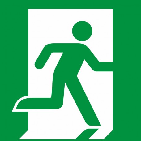 Znak Piktogram na lampę - Wyjście ewakuacyjne prawostronne