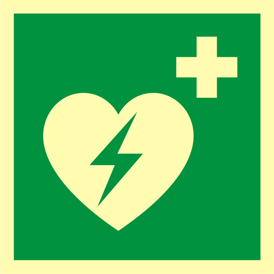 Znak ewakuacyjny Defibrylator (AED)