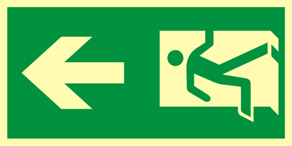 Znak ewakuacyjny Kierunek drogi ewakuacyjnej 6