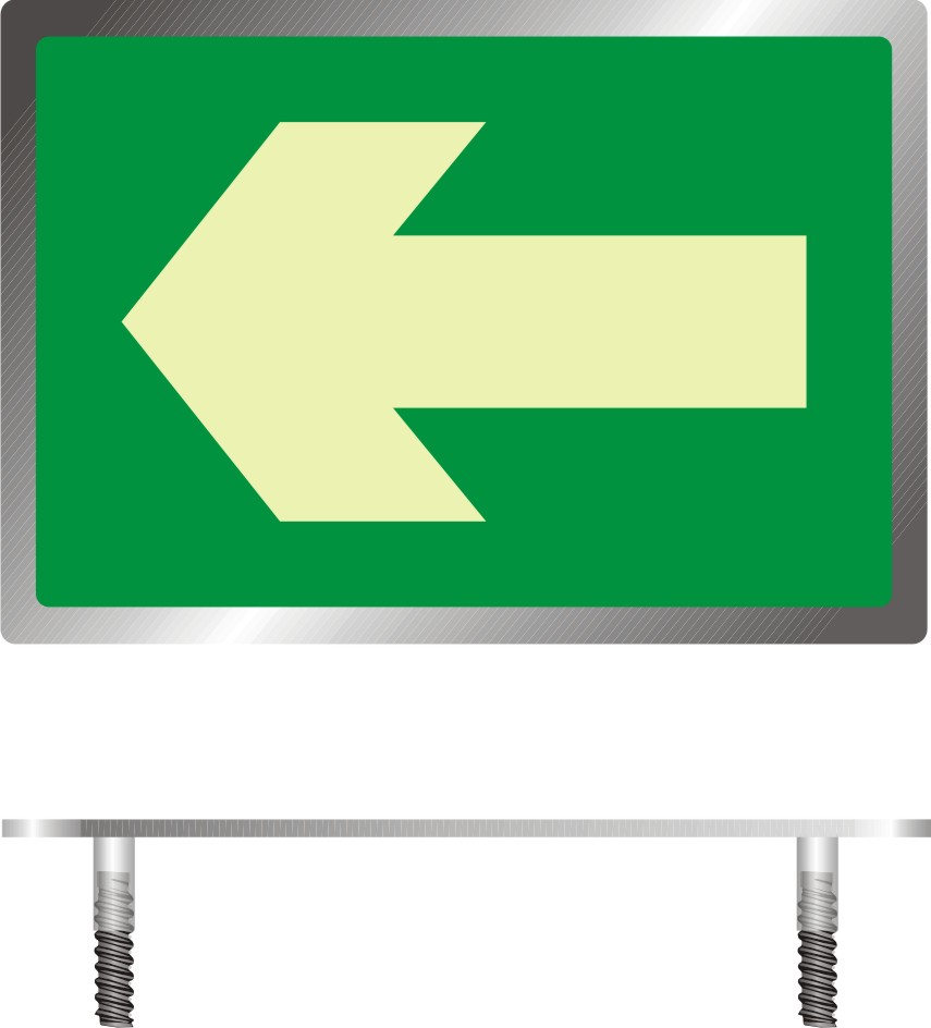 Znak ewakuacyjny Kierunek drogi ewakuacyjnej - znacznik podłogowy do konstrukcji ażurowych 2