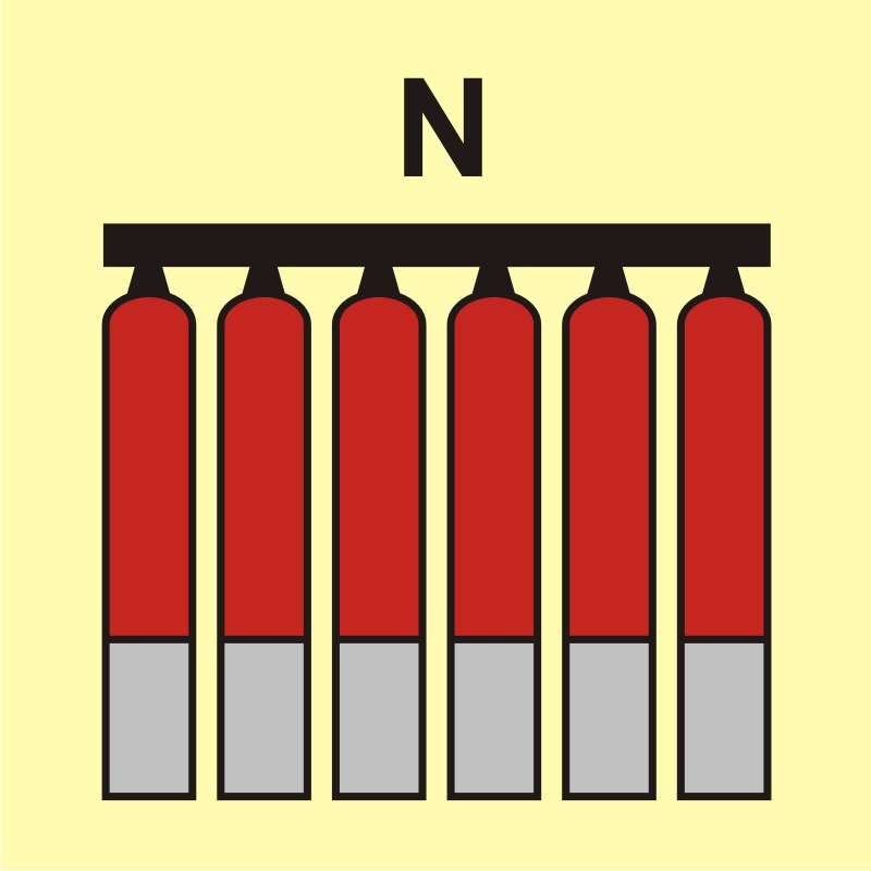 Zamocowana bateria gaśnicza (N - azot)