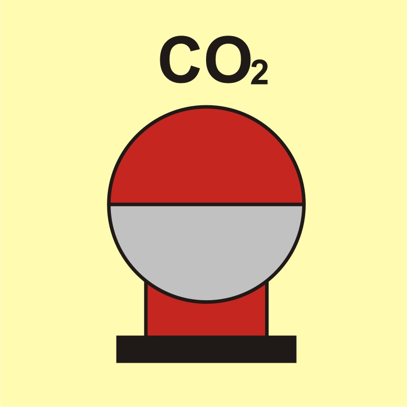 Zamocowana butla gaśnicza umieszczona w zabezp. (CO2)