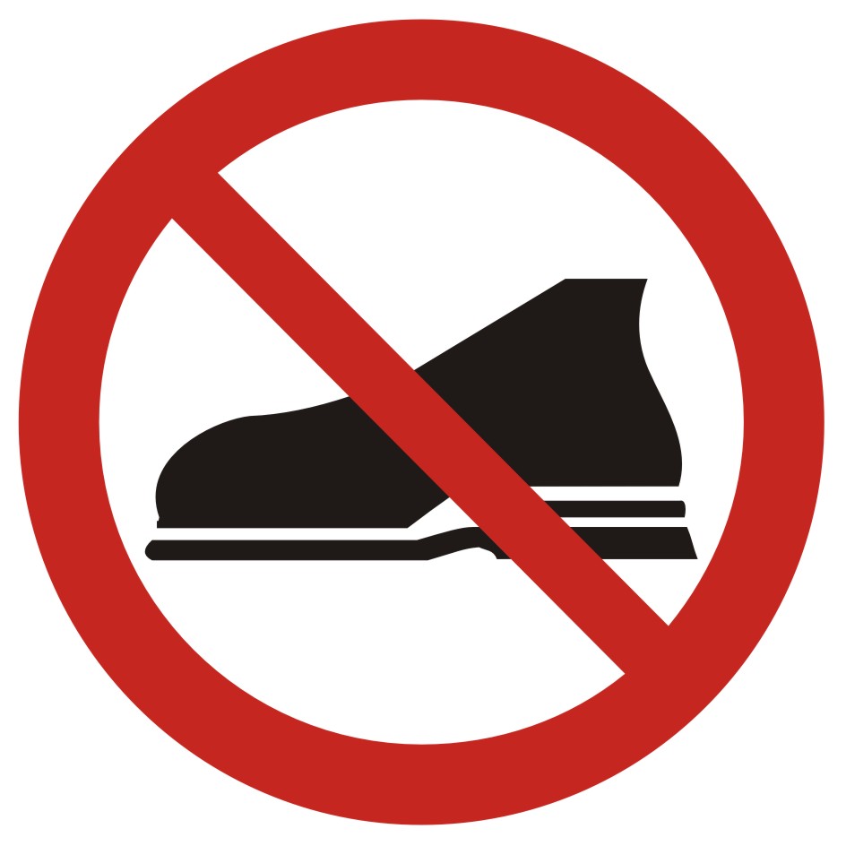 Zakaz wejścia w obuwiu zewnętrznym