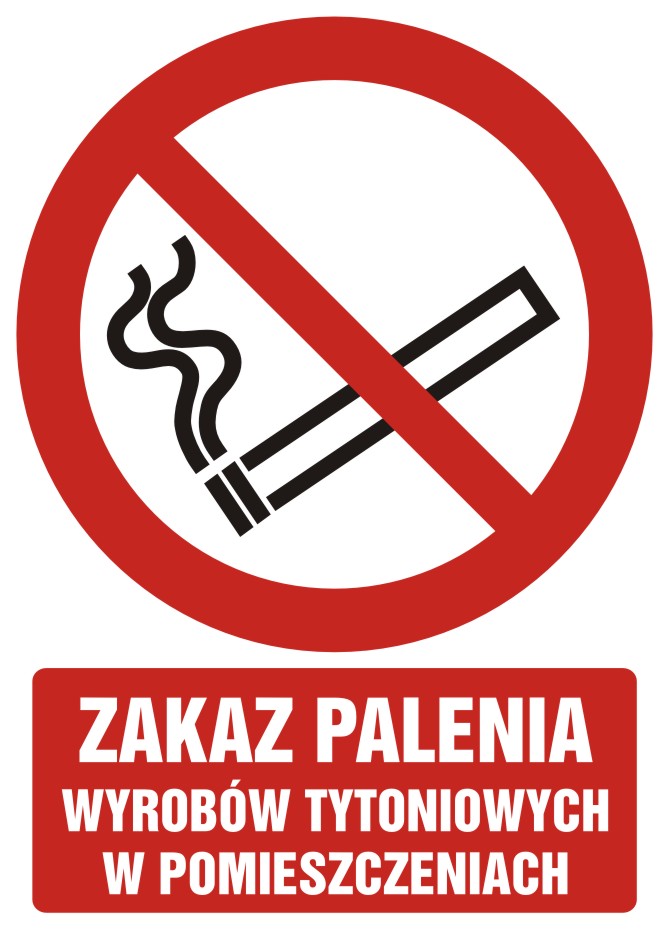 Zakaz palenia wyrobów tytoniowych w pomieszczeniach z opisem