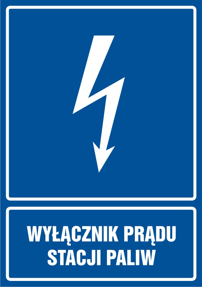 Wyłącznik prądu stacji paliw - pionowy
