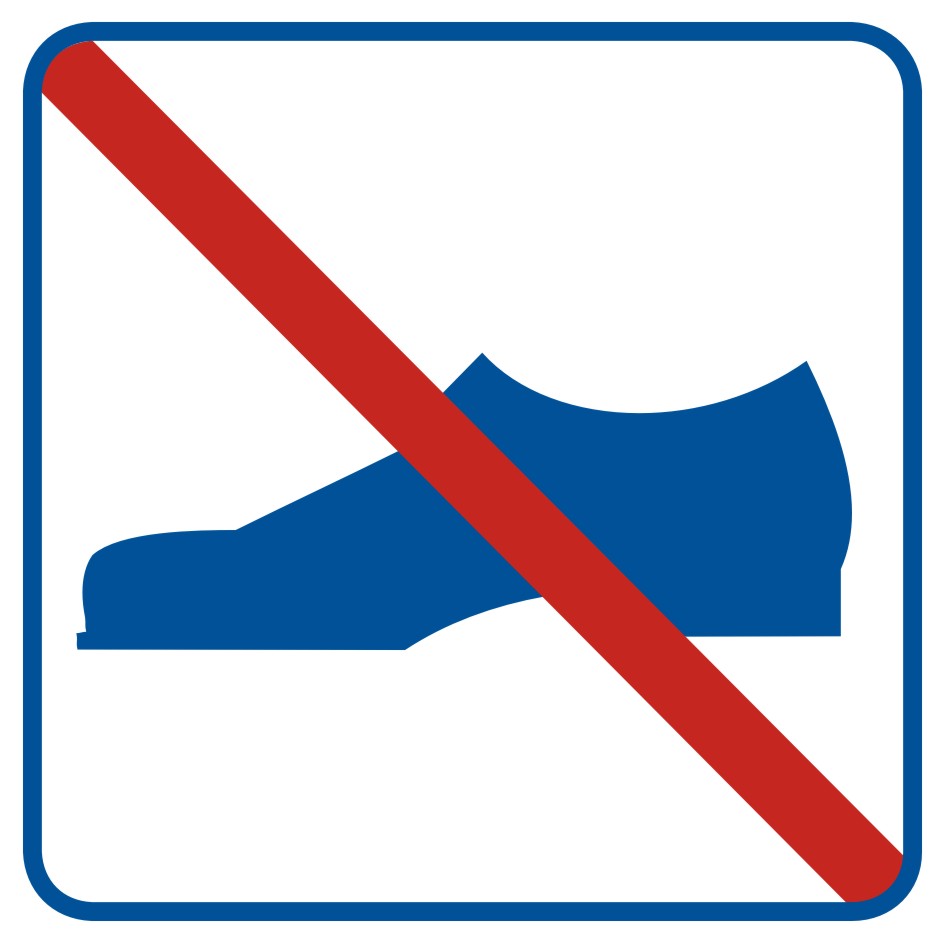 Zakaz używania obuwia